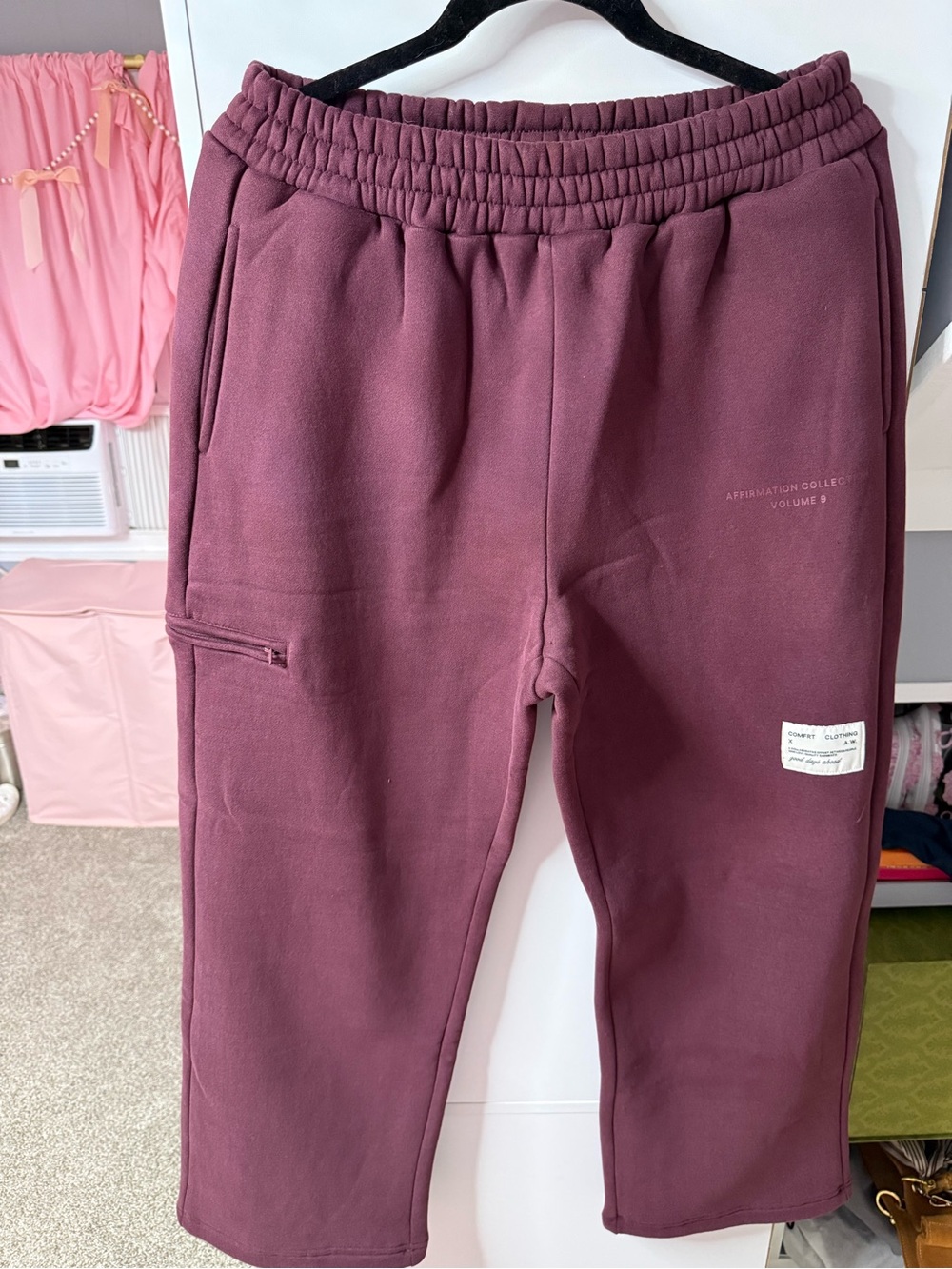 Comfort Clothing Women's Hooded Sweatshirt and Sweatpants in Plum - Picture 3 of 4
